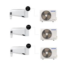 Kit Ar Condicionados 3x9.000 Btu Sem Vento Samsung  WindFree Quente e Frio